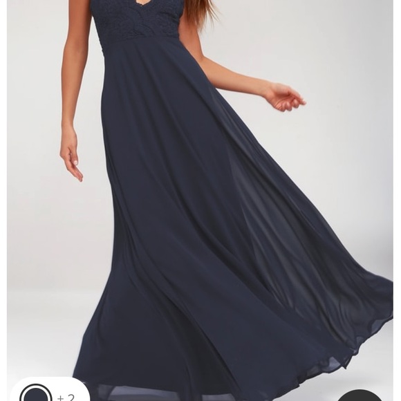Lulus Dresses & Skirts - Lulu’s Madalyn Navy Blue Lace Maxi Dress